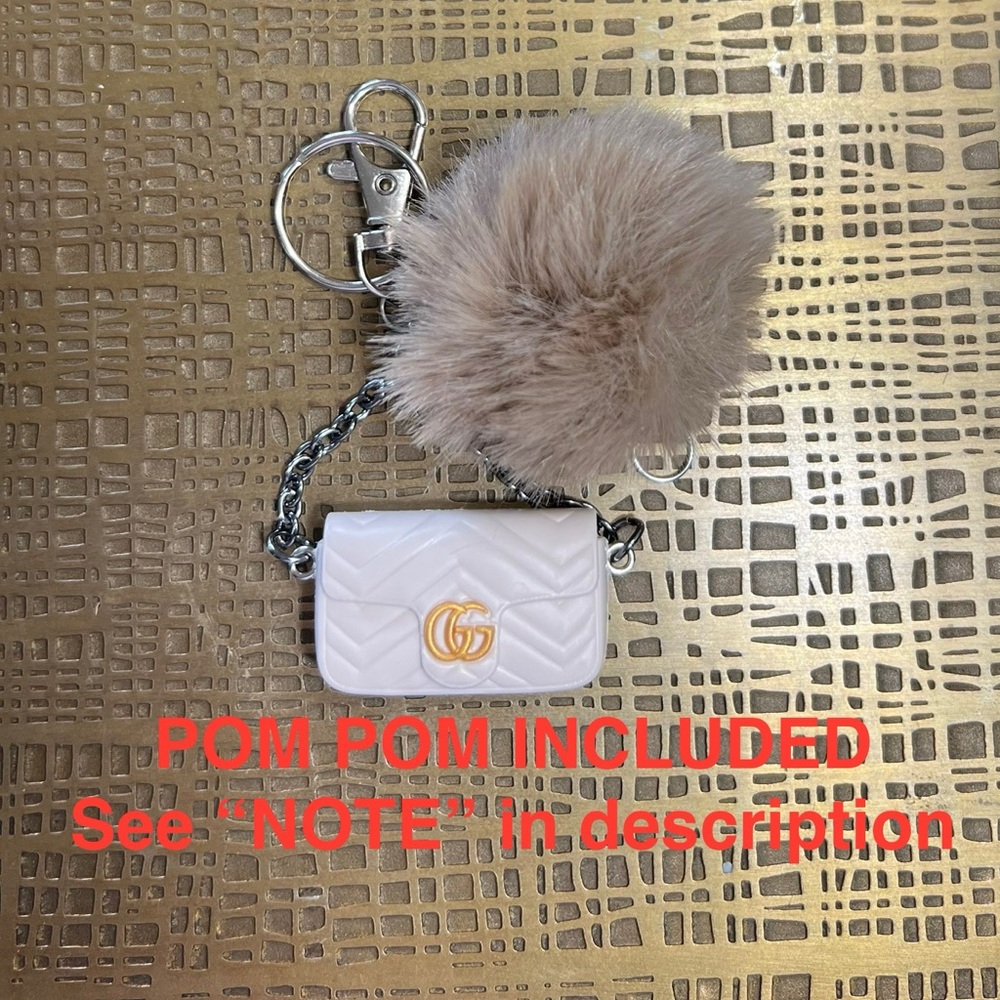 Micro Purse Keychain / Bag Charm - Cream Color